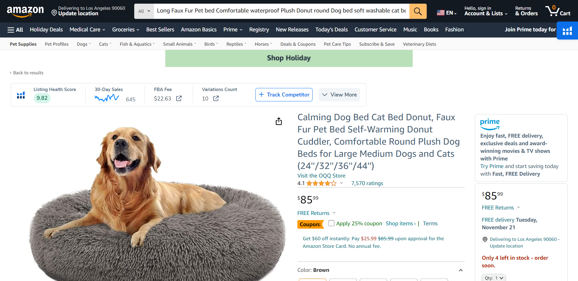 Faux Fur Pet Bed Amazon Desktop