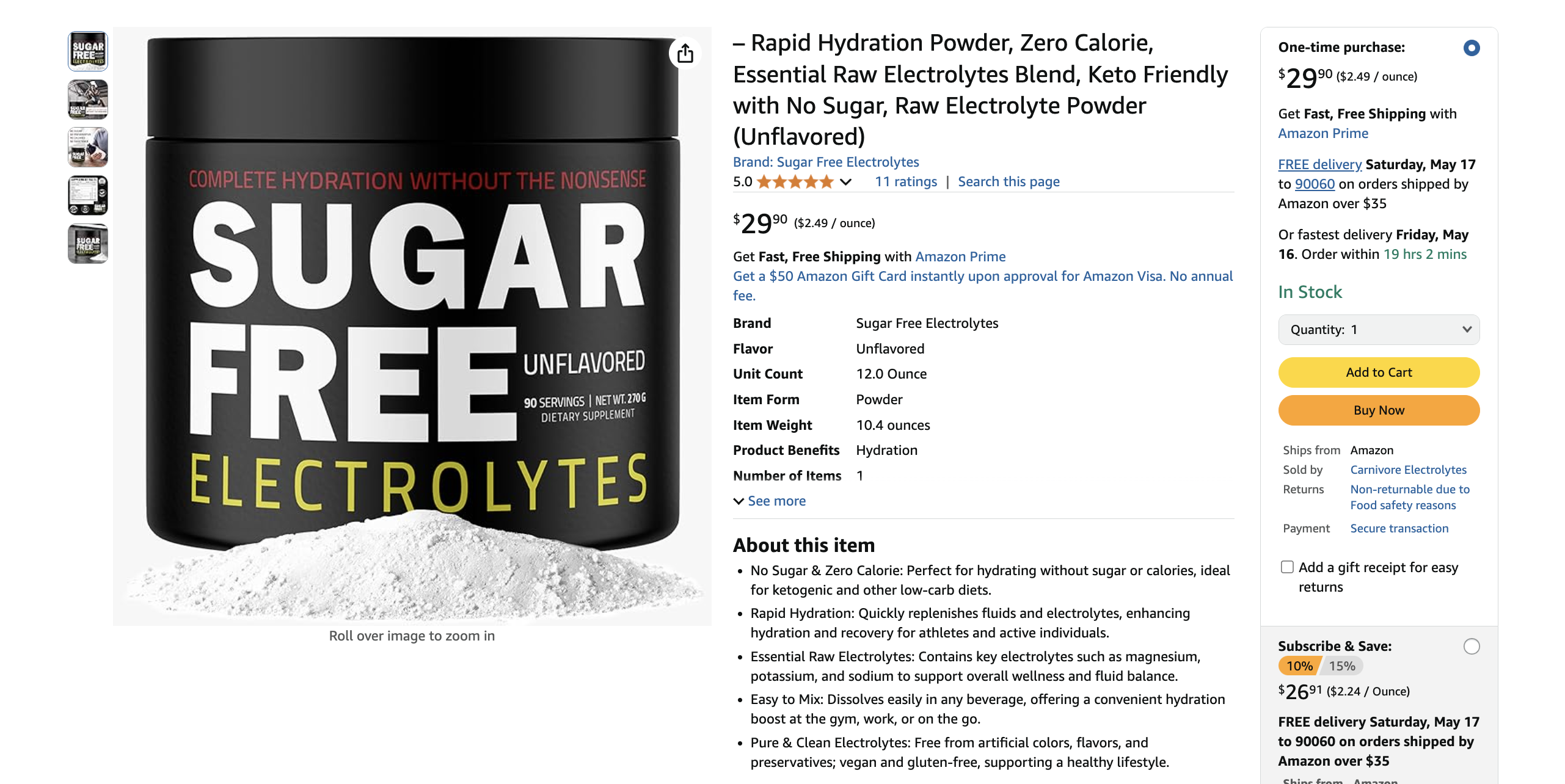 Screenshot 2025-05-12 at 7.59.03 PM Amazon FBA product - Sugar Free Electrolytes