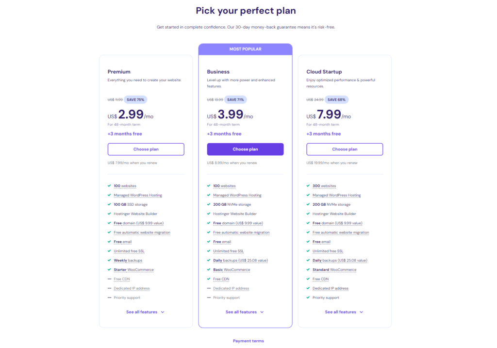 hostinger price Blog Hosting - Hostinger's Plans