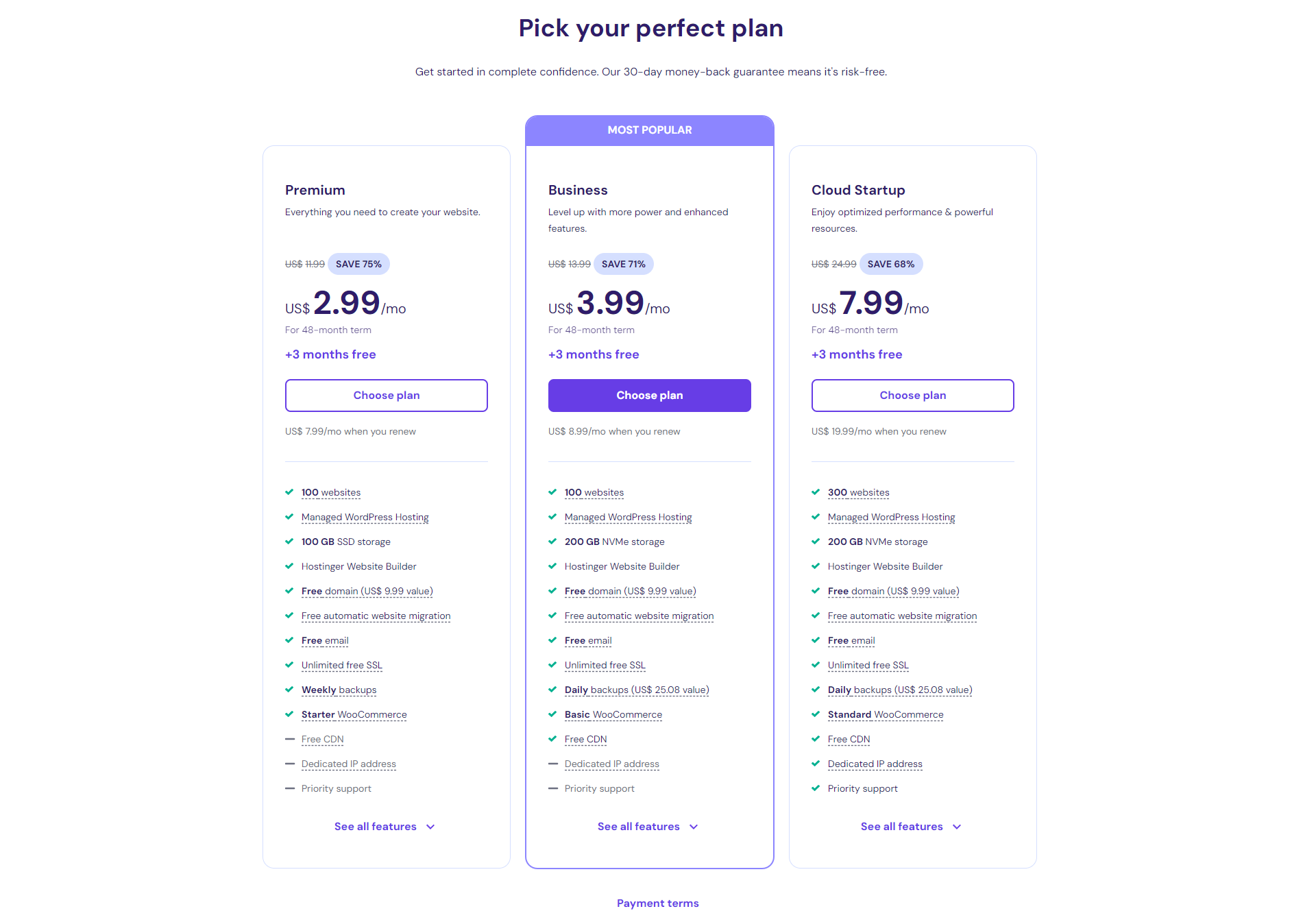Selecting hosting plan in hostinger for amazon affiliate marketing