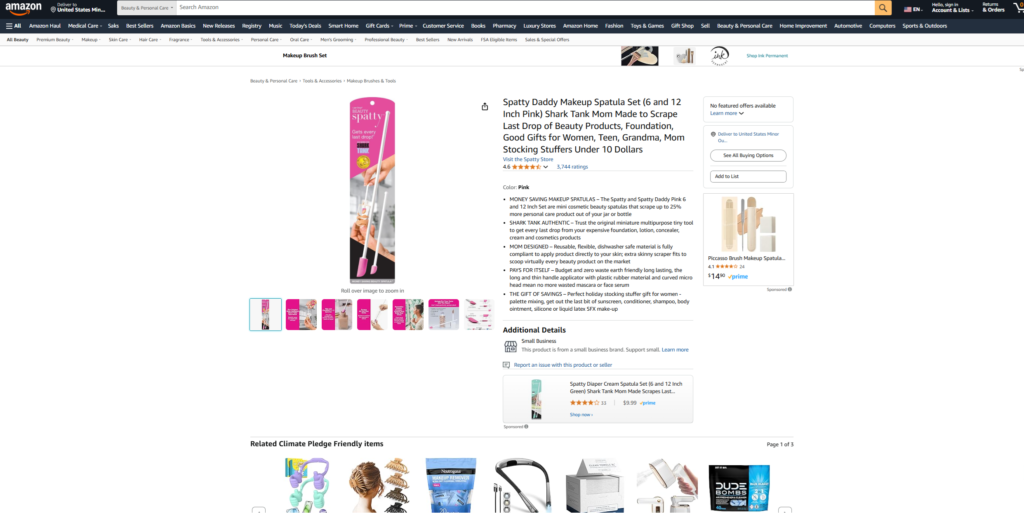 Spatty miniature spatulas featured in Amazon FBA success story, designed for makeup and household bottles