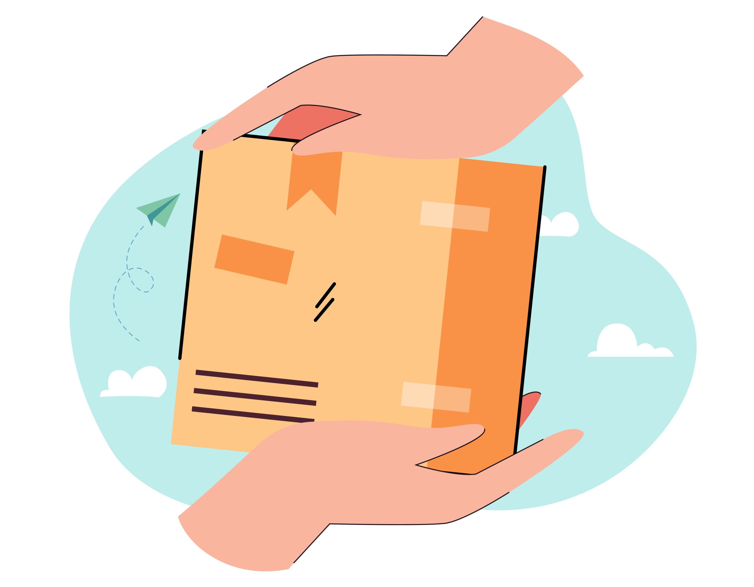 A stack of small boxes consolidated into a larger container for an FBA shipment.