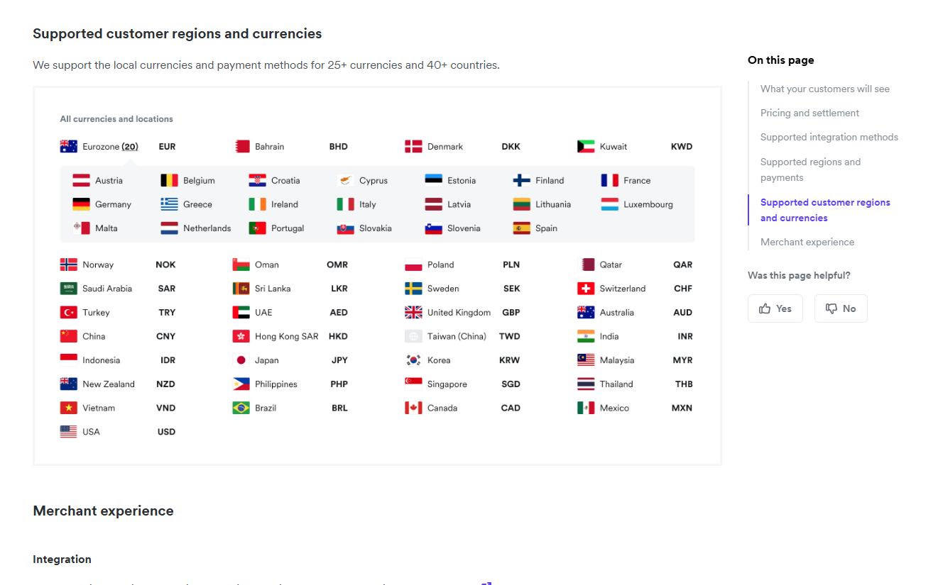 Airwallex multicurrency wallet showing 14+ supported currencies for global e-commerce