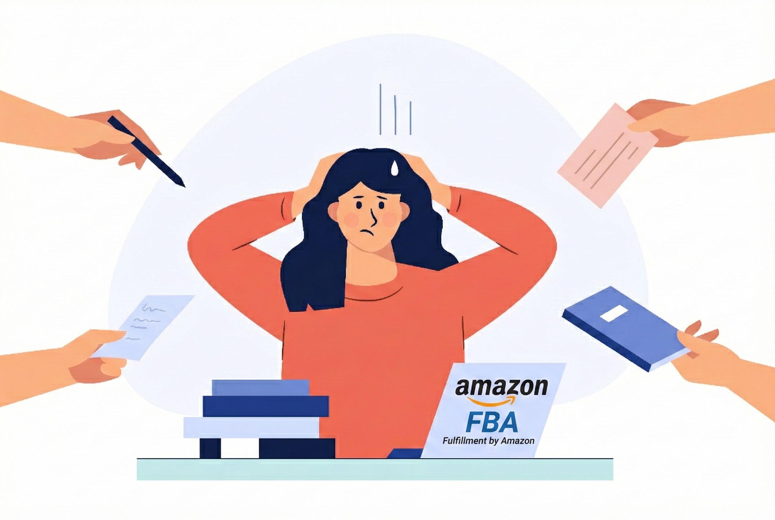 Amazon FBA strategy guide showing product research on laptop screen