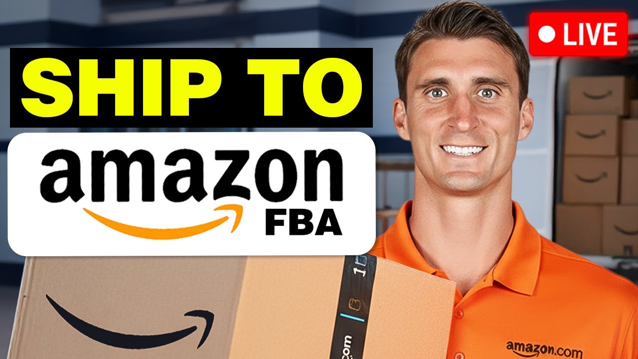 Seller preparing Amazon FBA shipment with labeled boxes ready for fulfillment center