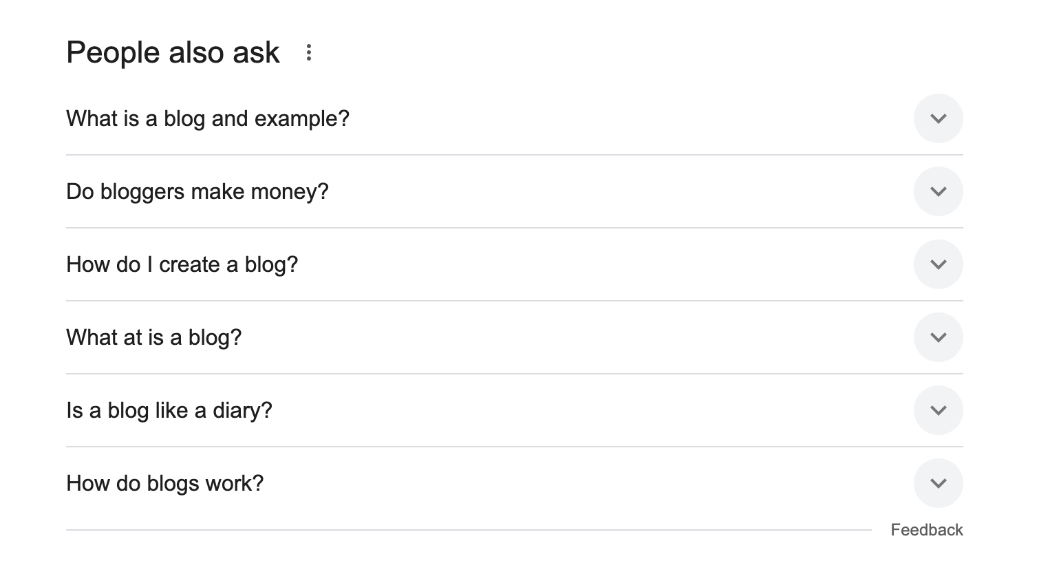 People Also Ask section expanded showing related search queries