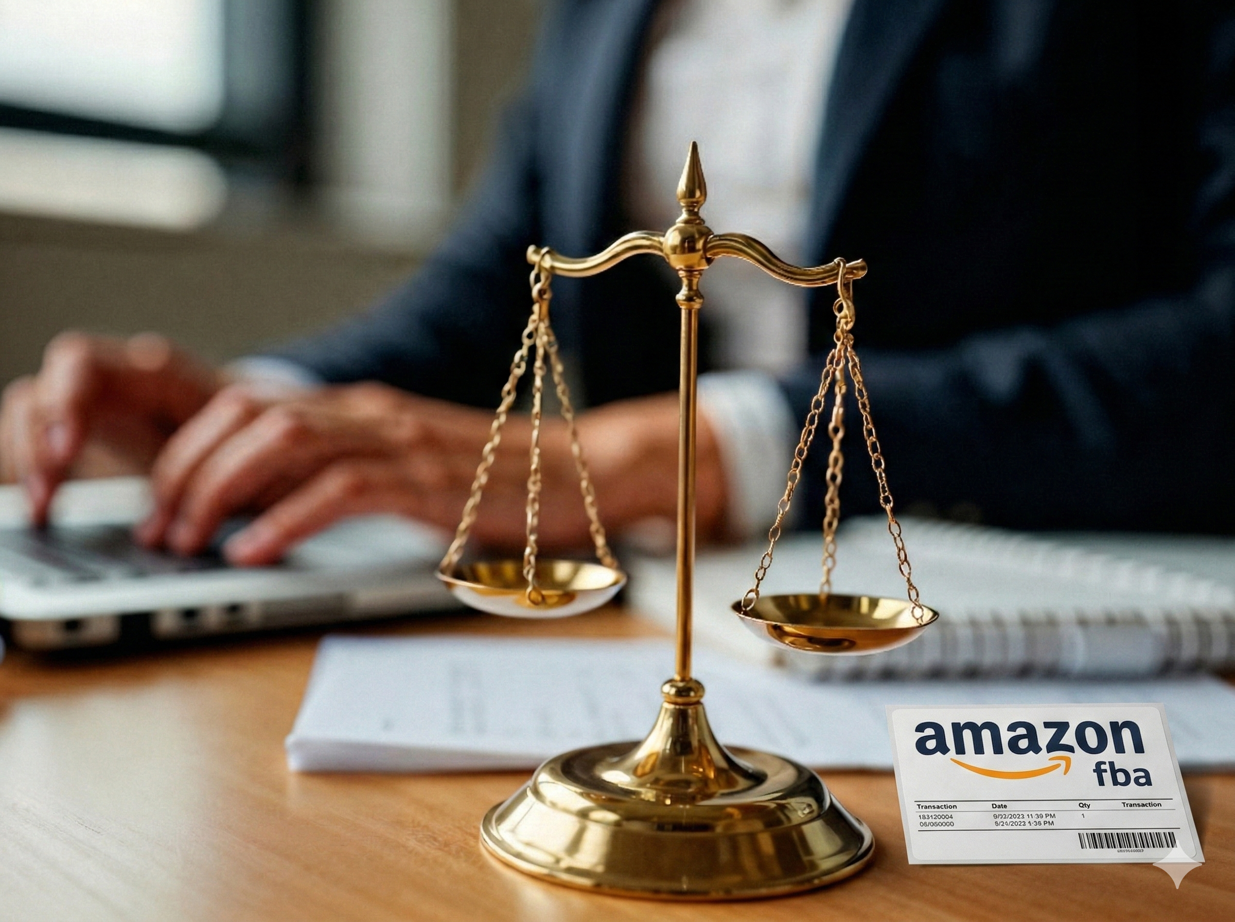 Entrepreneur building solid Amazon FBA business foundation with legal protection