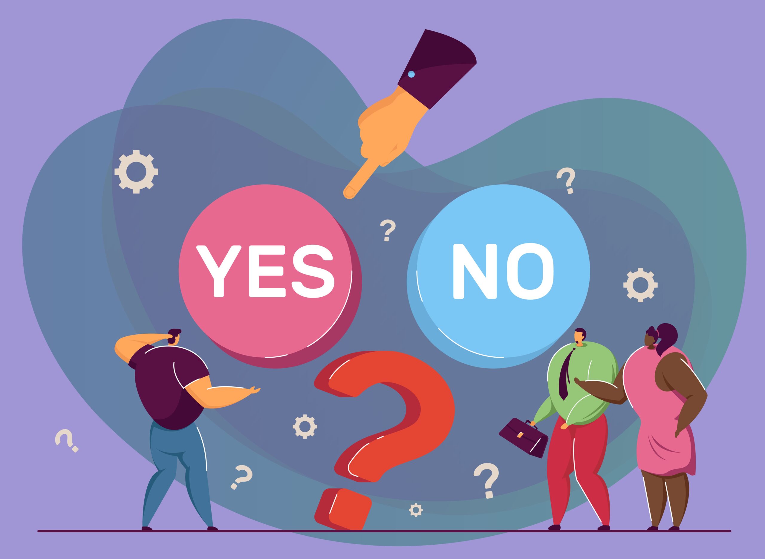 Common Amazon PPC mistakes to avoid, person choosing whether if its yes or no