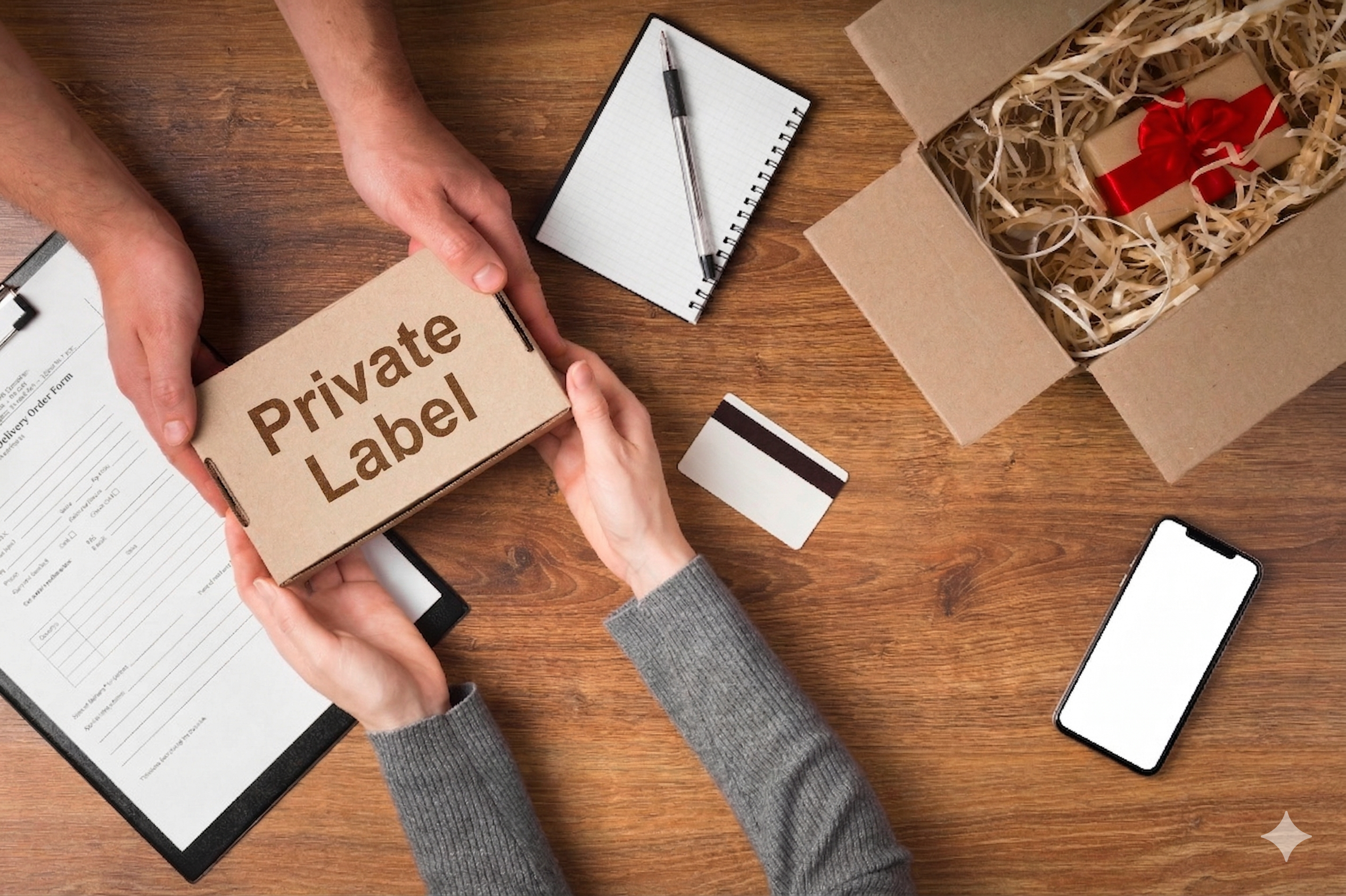 Branded product packaging showing business growth