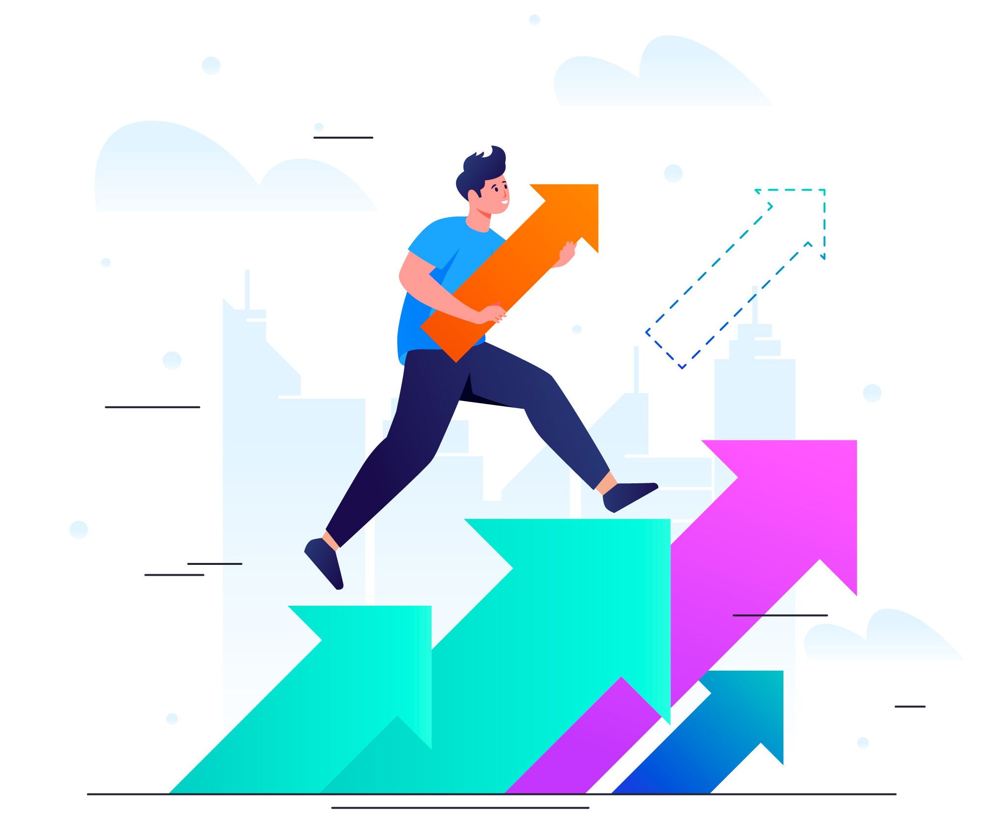 Entrepreneur traveling while AI assistant manages ecommerce business operations autonomously in background
