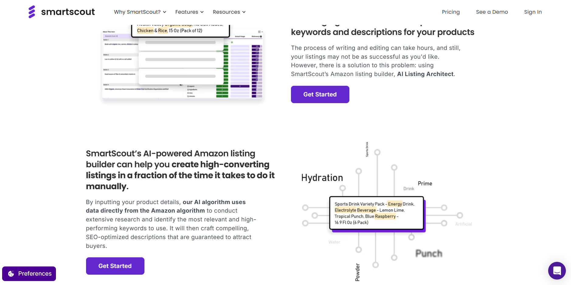 AI Listing Builder feature in SmartScout