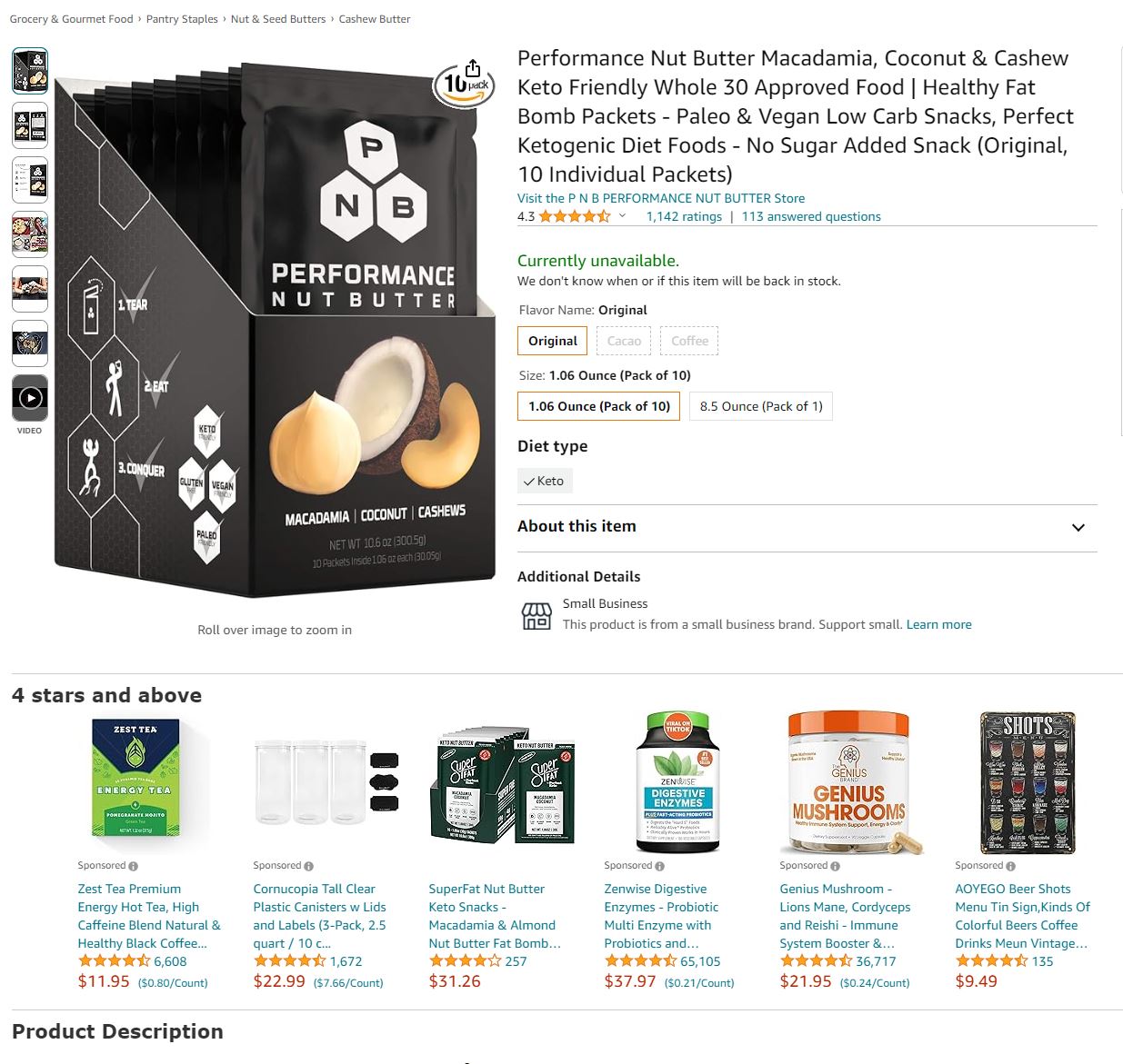 Brand owner reviewing online sales and monthly profit on a laptop dashboard. Performance peanut butter