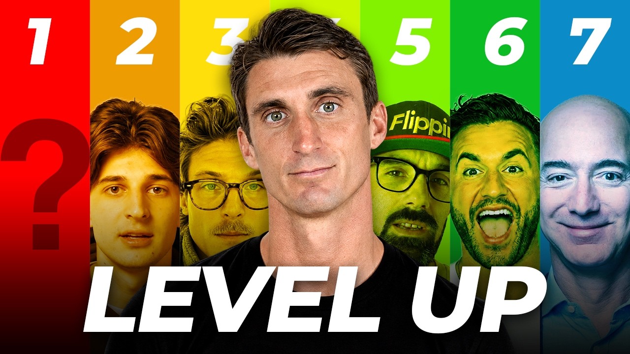 Levels of e-commerce sellers shown as steps on a ladder, from beginner to experienced online business owner