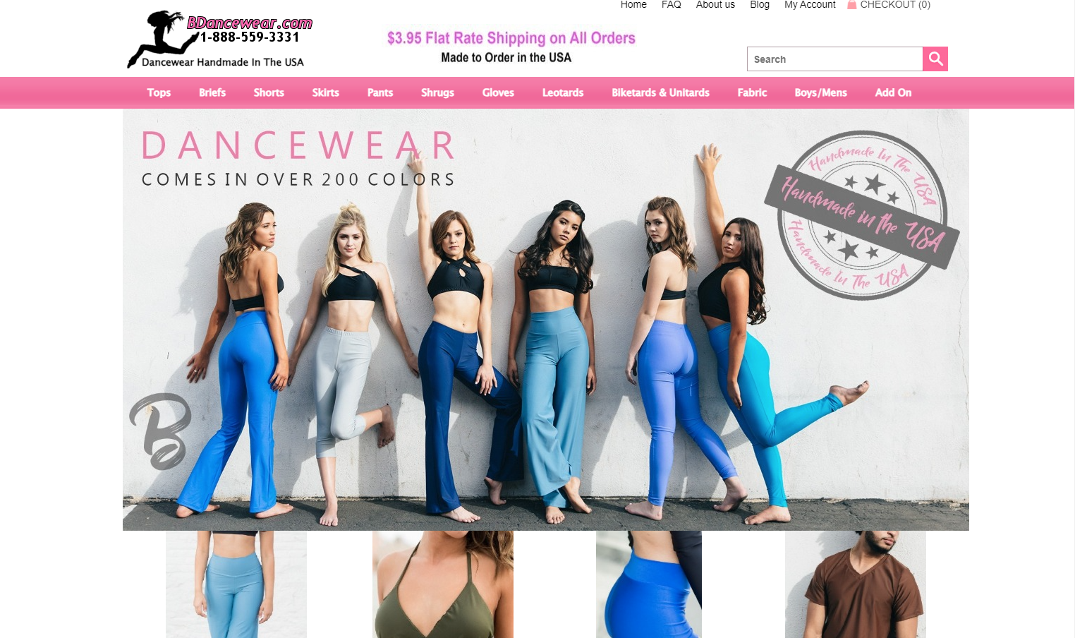 Handsewn dancewear and fabric on a sewing table for a family-run online clothing brand