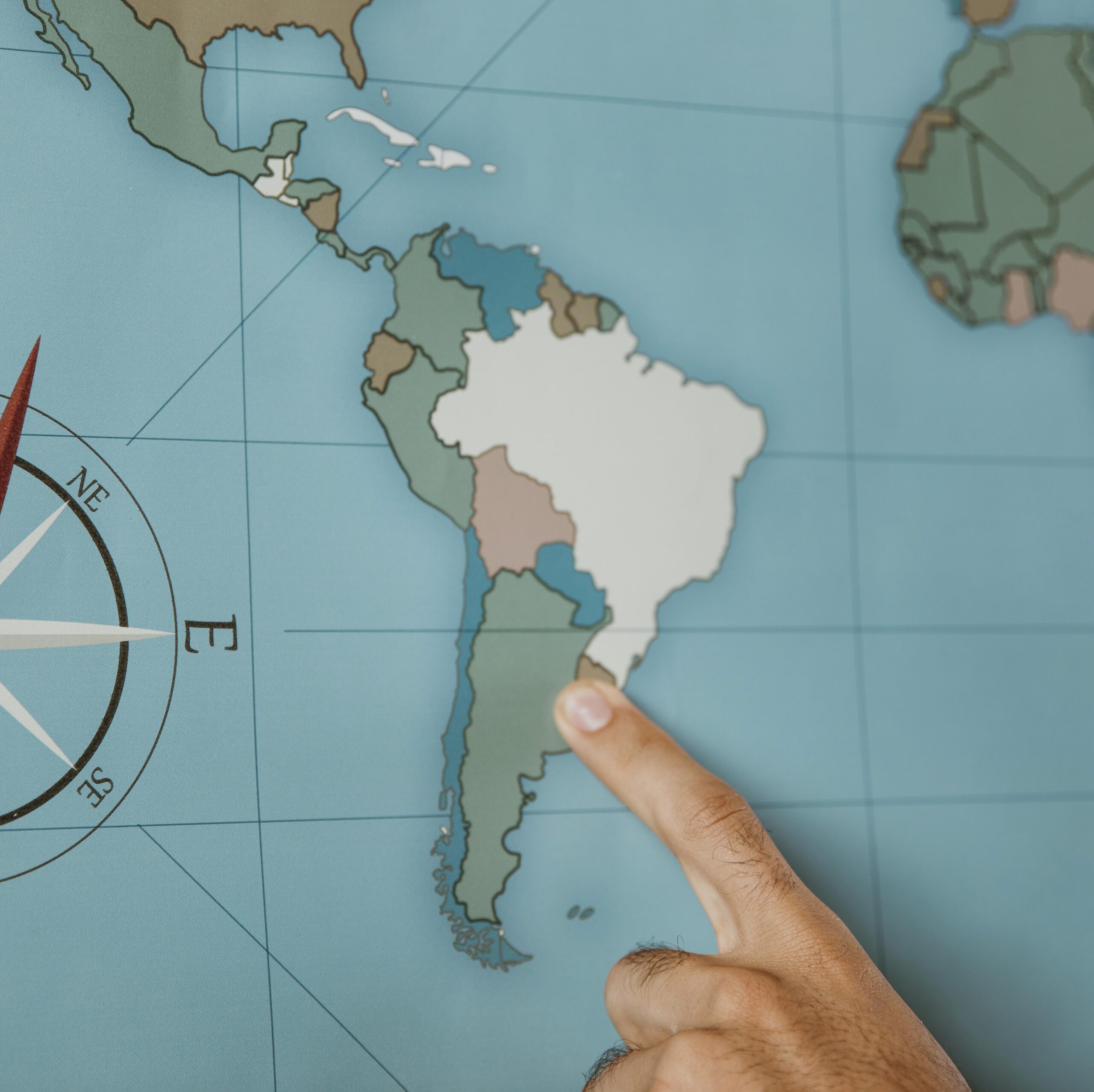 Entrepreneur working on a laptop while traveling through South America