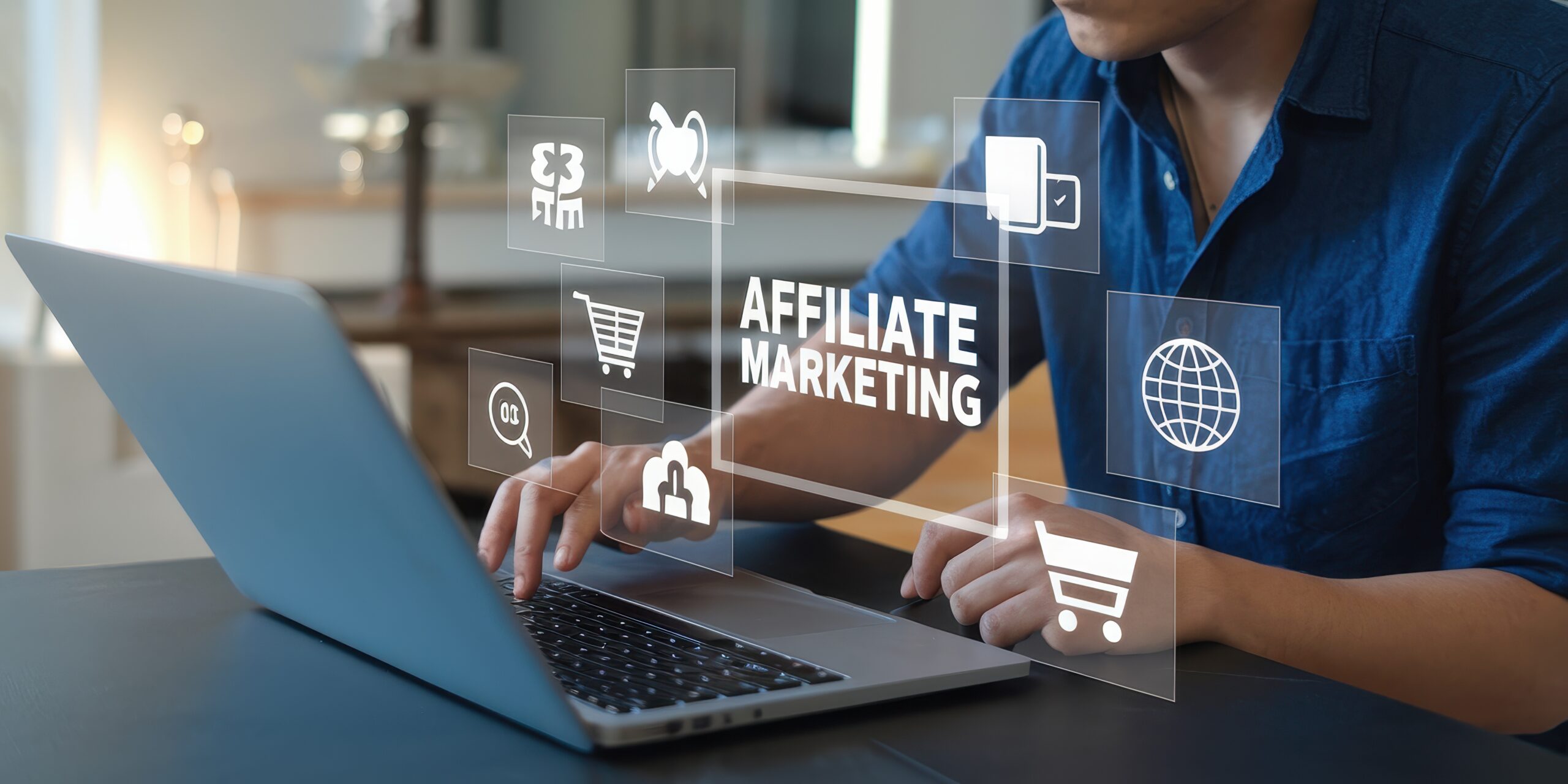 Free amazon affiliate marketing link promotion channels shown as five app icons on a phone. Arrows point out from each.