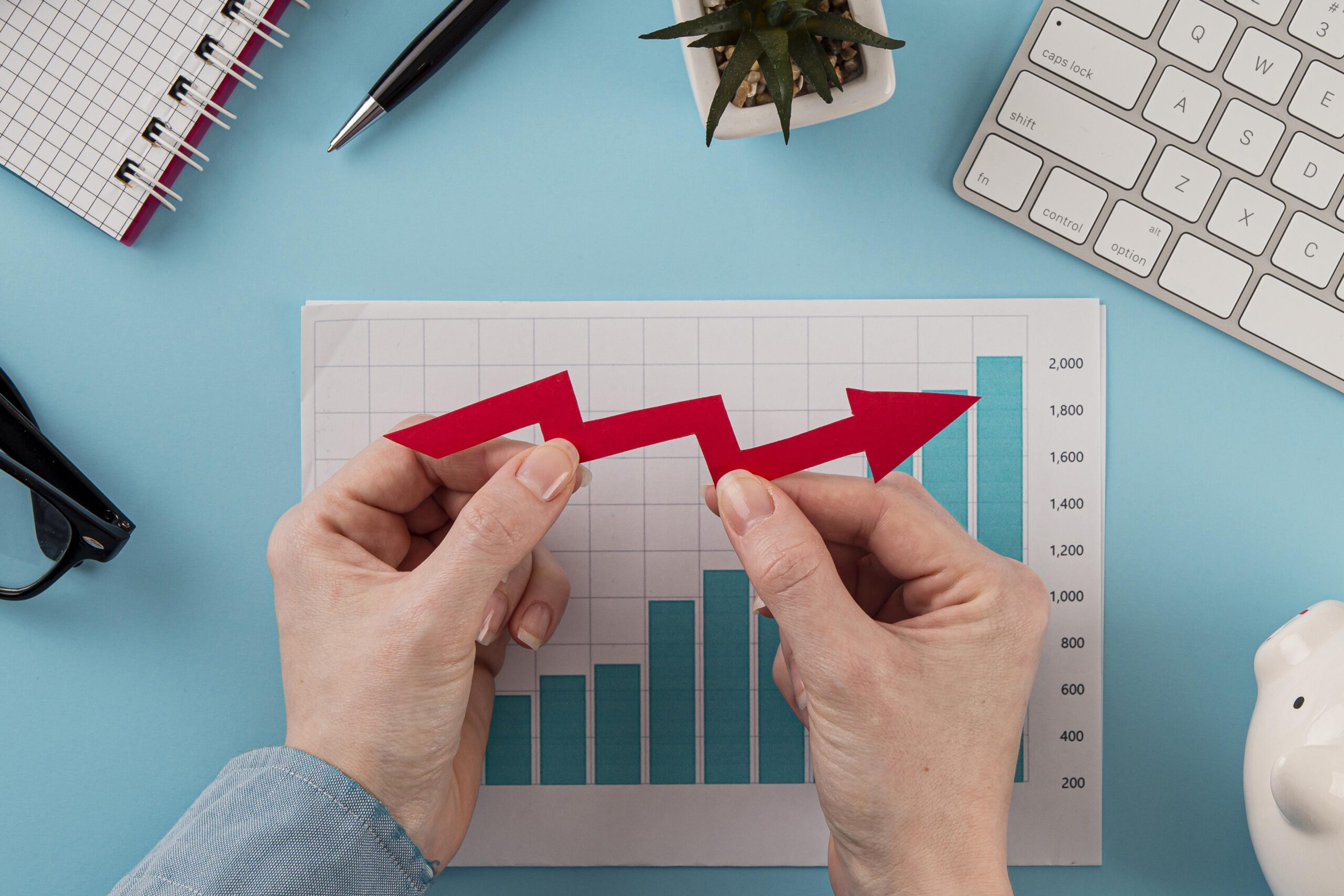 Revenue vs profit chart of an online clothing brand